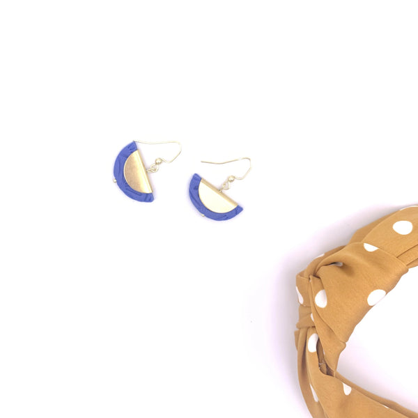 Luna Electric Blue Half Moon Dangles