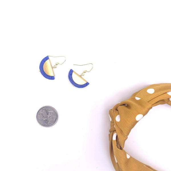 Luna Electric Blue Half Moon Dangles