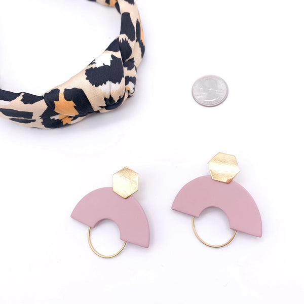 Olivia Half Circle Drop with Metal Hoop