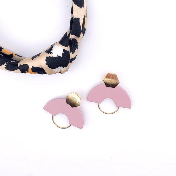 Olivia Half Circle Drop with Metal Hoop