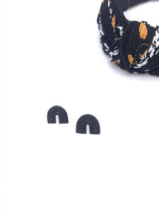 Audrey Everyday Black Shimmer Arch Studs