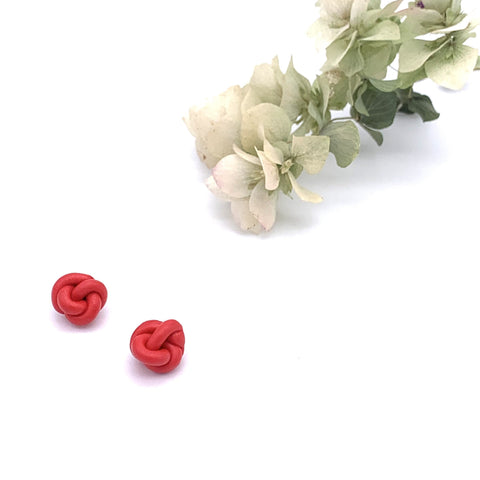 Julian Red Knotted Studs